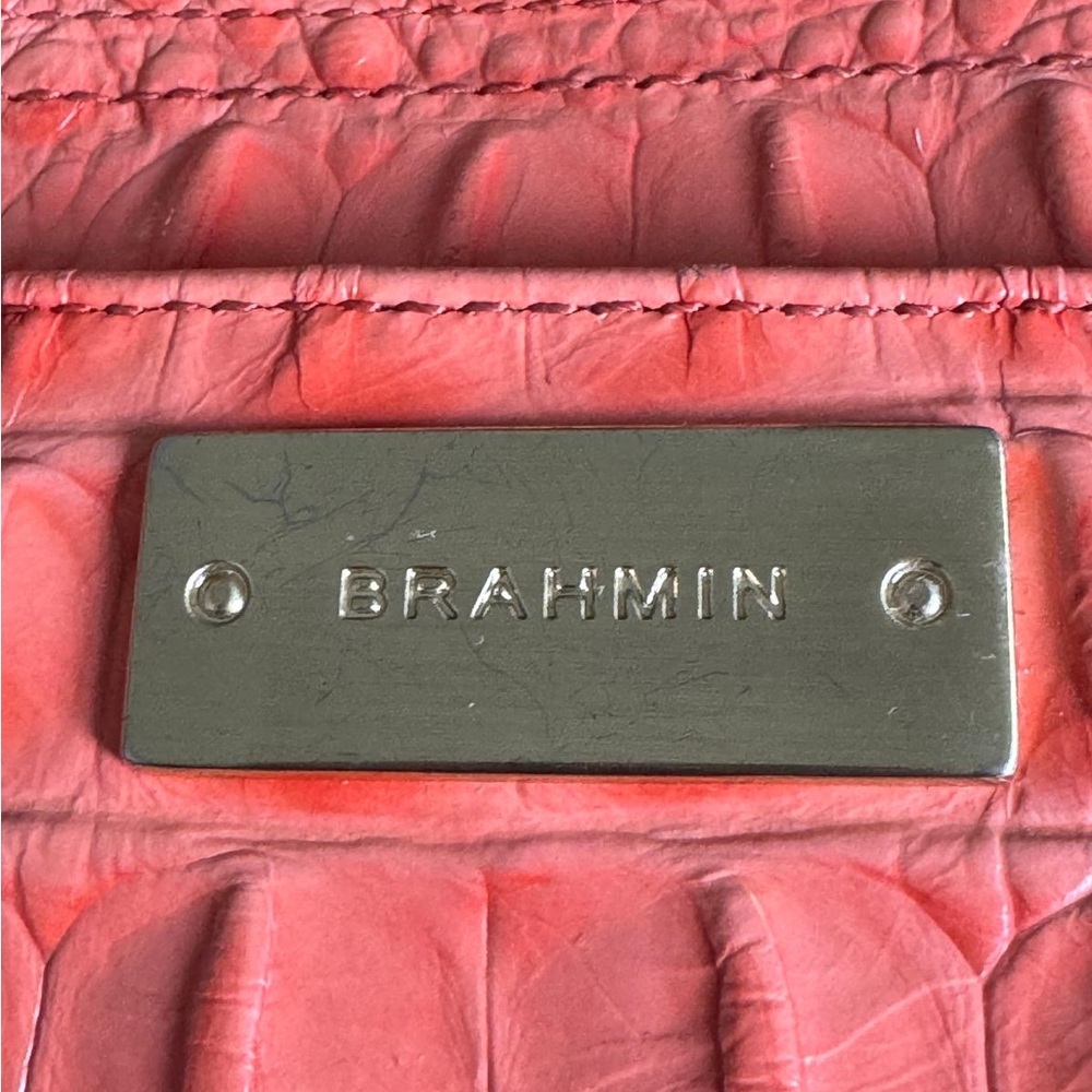 BRAHMIN ORANGE CROCO HANDBAG MINT